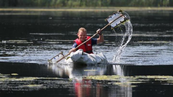 Mølleå sejlads i hjemmelavet kano 